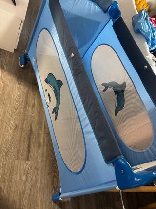 Cuna de viaje para bebé azul