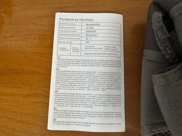 Masajeador de rodilla calefactable