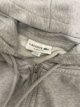 Sudadera gris Lacoste con cremallera