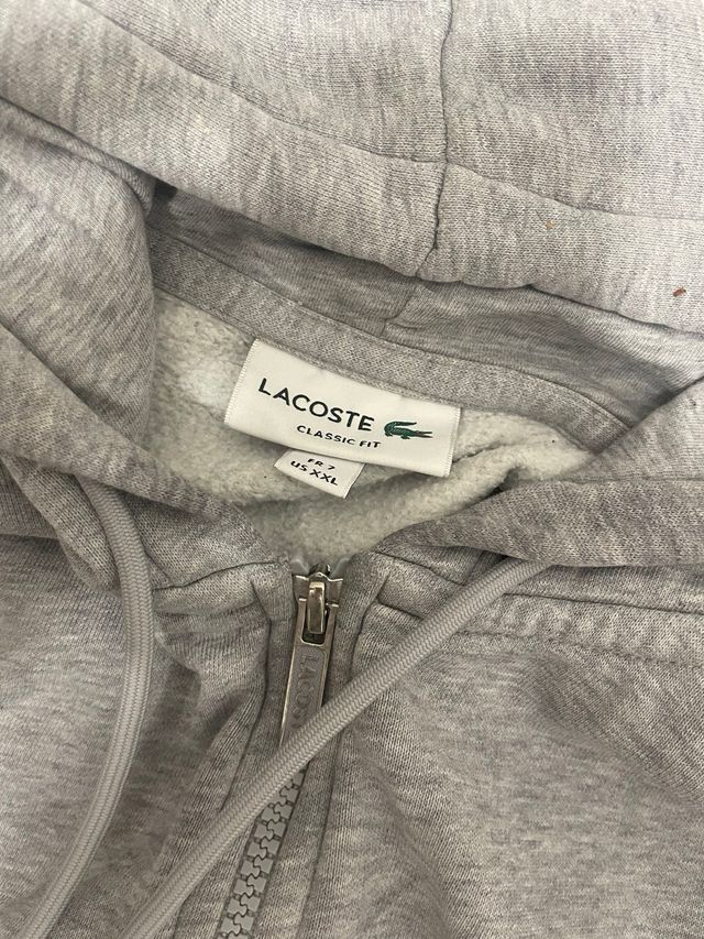Sudadera gris Lacoste con cremallera