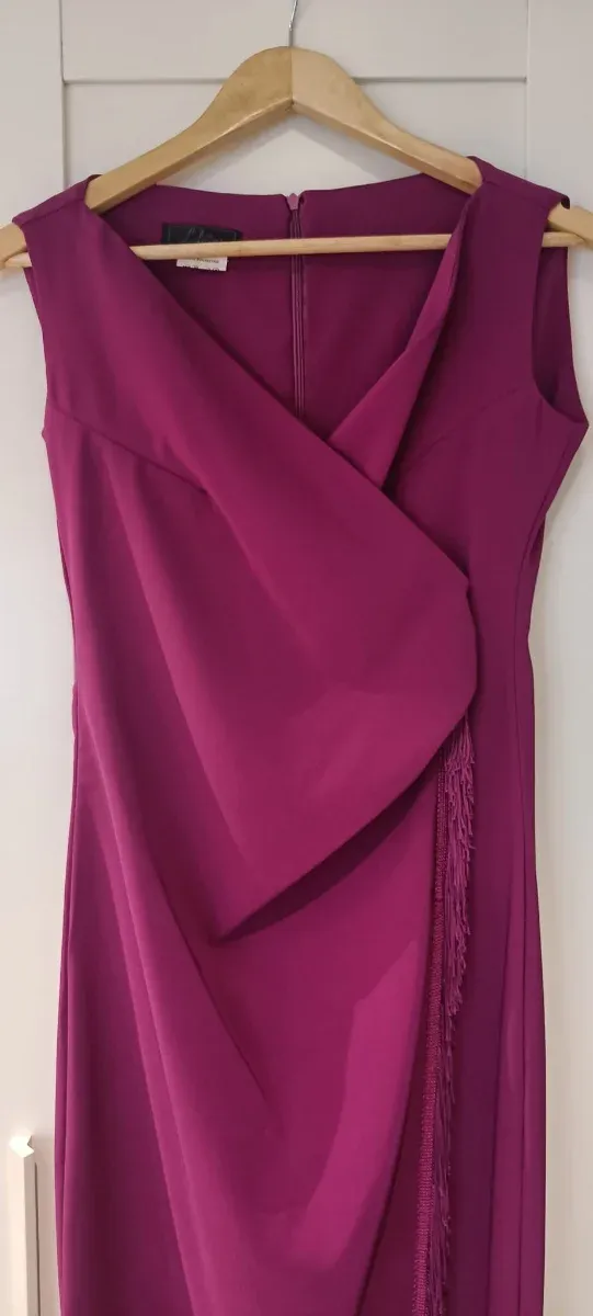 Vestido juvenil fúcsia escuro Tamanho XS