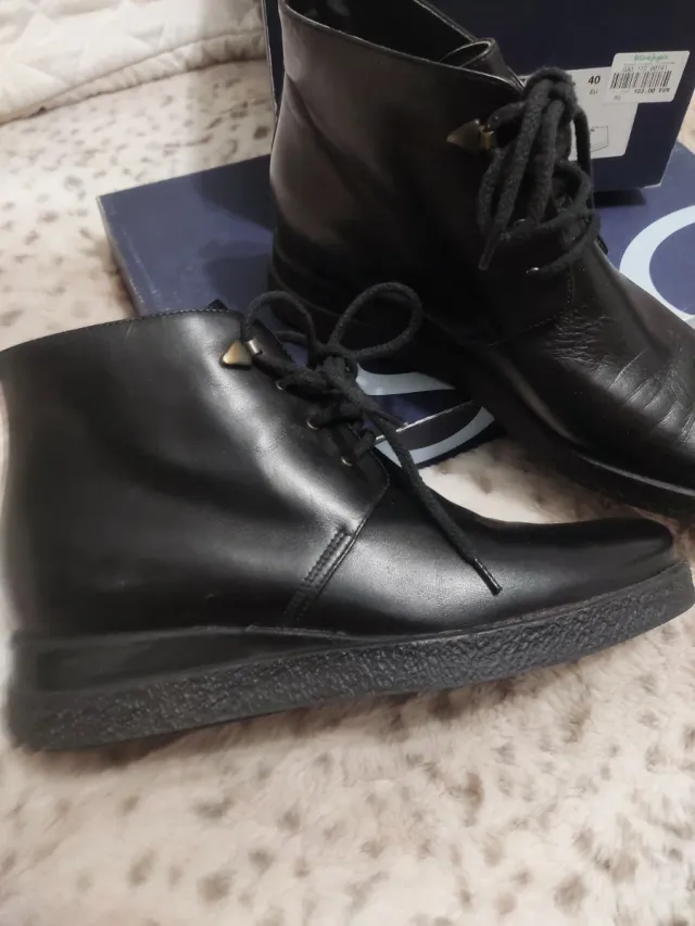 Botines de piel negra talla 37