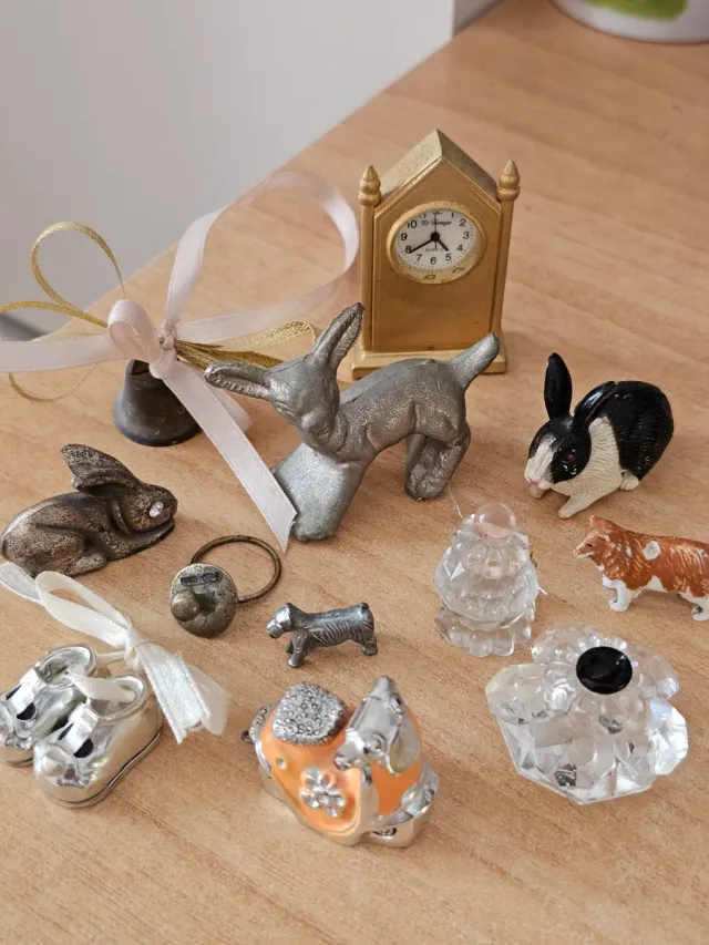 Lotto 12 miniature argento vetro metallo