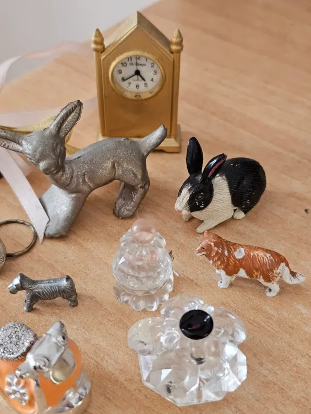 Lotto 12 miniature argento vetro metallo