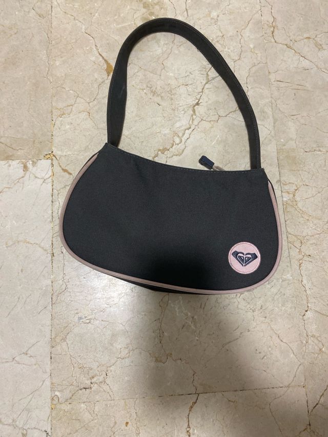 Bolso vintage Roxy negro y rosa