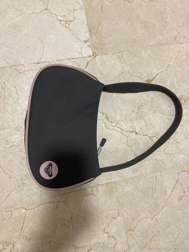 Bolso vintage Roxy negro y rosa