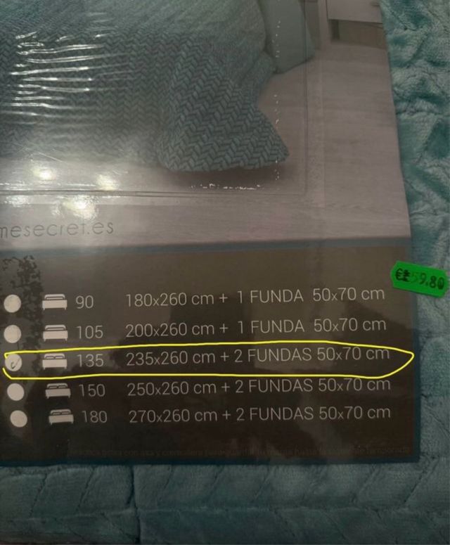 Dos por uno  
Colcha y Edredón 135cm con 2 Fundas
