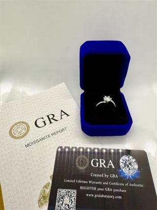 Anillo Plata 925 Moissanita 1ct Banda