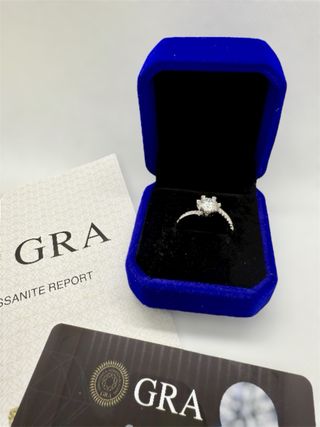Anillo Plata 925 Moissanita 1ct Banda