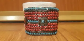 Conjunto Étnico Artesanal: Pulsera,anillo y pendie