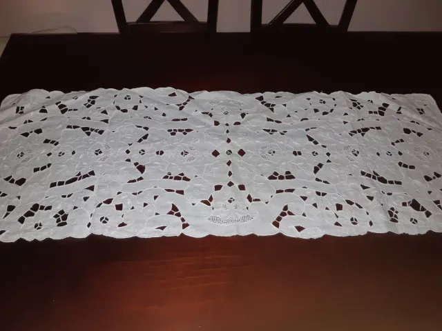 Tappeto di tela bianco 97x36 cm