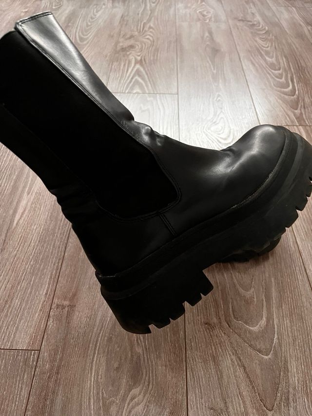 Botas Pull&Bear negras plataforma