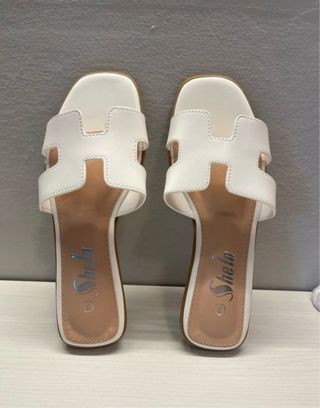 Ciabatte finte Hermes Donna Bianco Tg 37