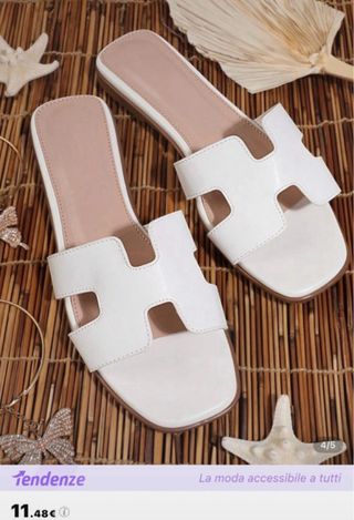 Ciabatte finte Hermes Donna Bianco Tg 37