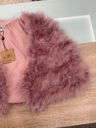 Chal pelo natural rosa