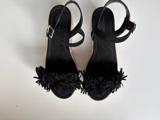 Sandalias Pull&Bear Plataforma Esparto Negras