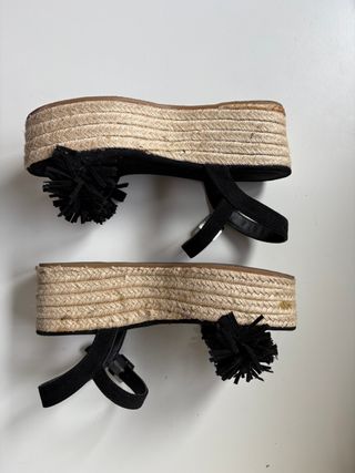 Sandalias Pull&Bear Plataforma Esparto Negras