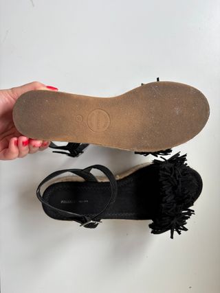Sandalias Pull&Bear Plataforma Esparto Negras