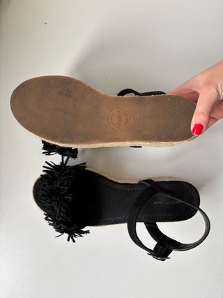 Sandalias Pull&Bear Plataforma Esparto Negras