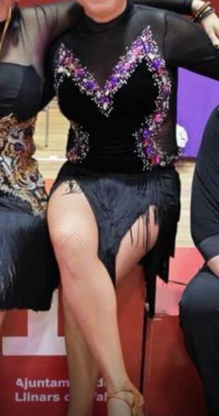 Vestito Latino da Ballo Donna Nero Viola