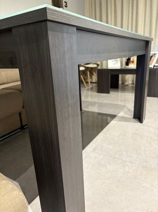 Mesa comedor extensible gris 140-240