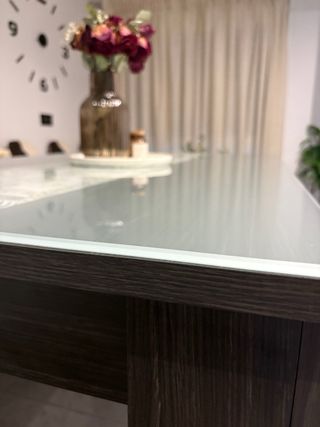 Mesa comedor extensible gris 140-240