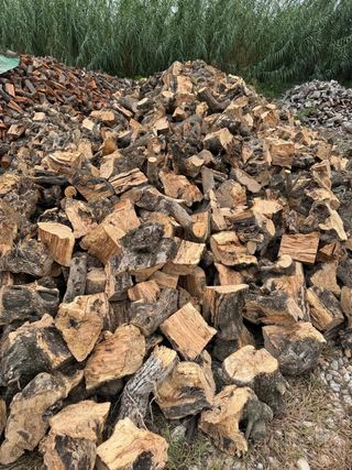 Leña de olivo, almendro, roble y albaricoquero