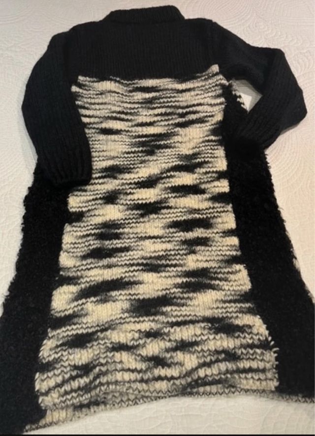 Vestido Lana Negro y Blanco Talla S