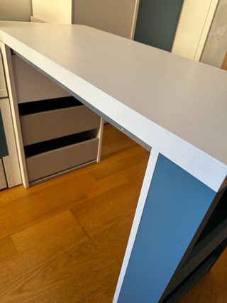 Mesa estudio extensible con baúl y cajones