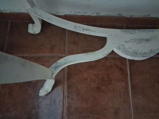 Mesa tocador antigua madera y cristal