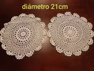 2 Tappeti all'uncinetto in Cotone Bianco