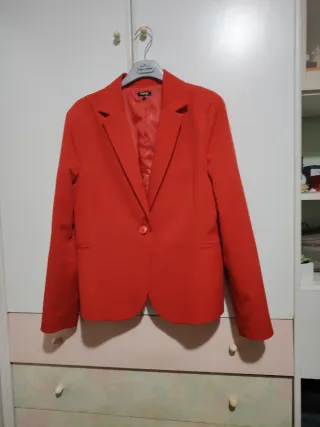Giacca elegante rosso corallo