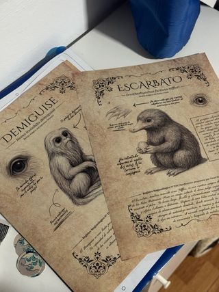Láminas Harry Potter Demiguise y Escarbato