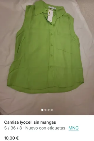 Camisa MNG sin mangas verde Talla S