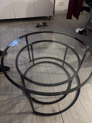 Tavoli Nido Rotondi in Cristallo e Metallo