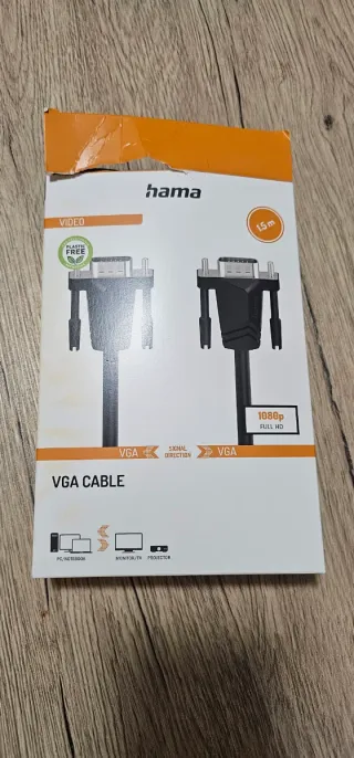 Cable VGA Hama 1.5m 1080p Full HD