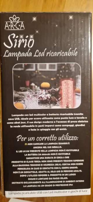 Lampada LED ARCA Sirio ricaricabile