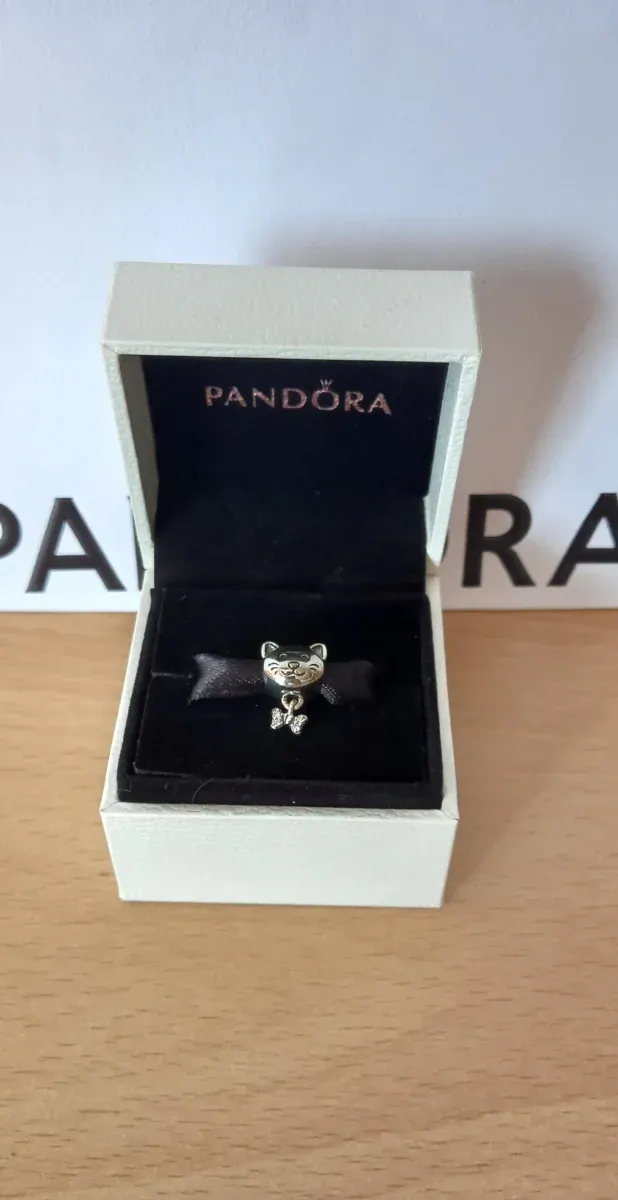 Charm Gato Pandora Plata