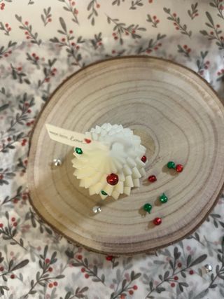 Candela Albero Natale Cera Soia Decorata