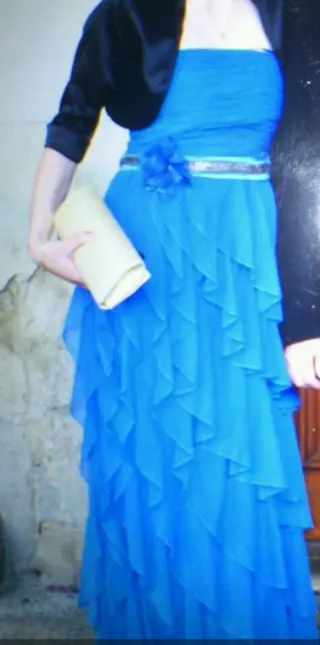 Vestido fiesta largo azul Talla M