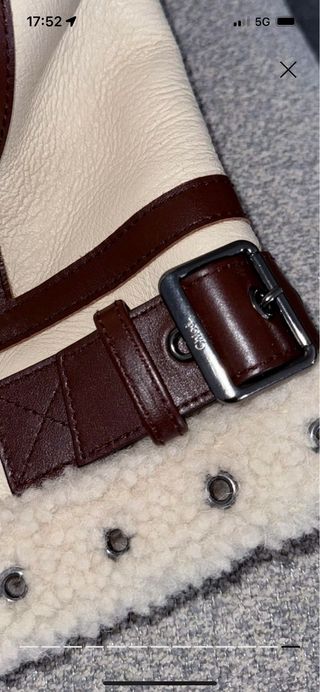 Chaleco Chloe Piel Borrego Beige y Marrón