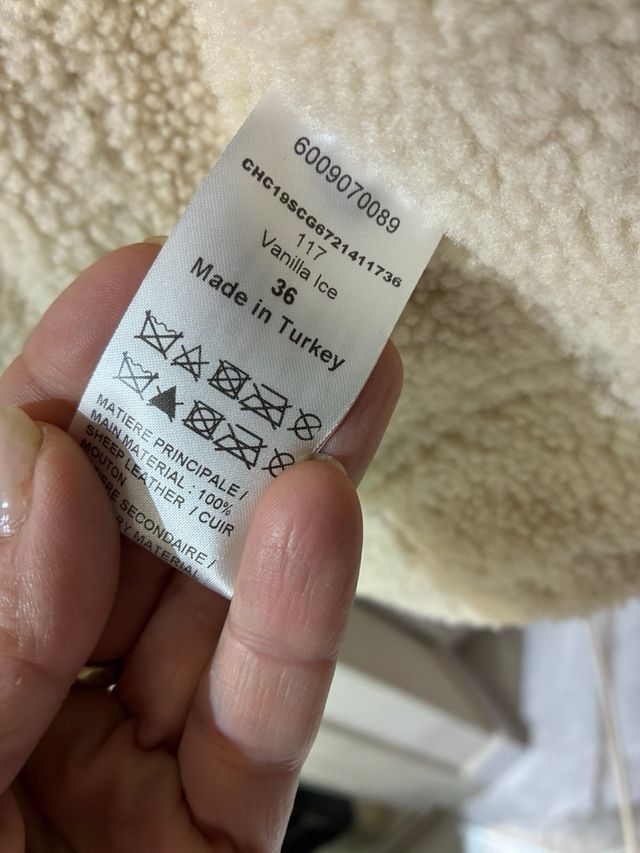 Chaleco Chloe Piel Borrego Beige y Marrón