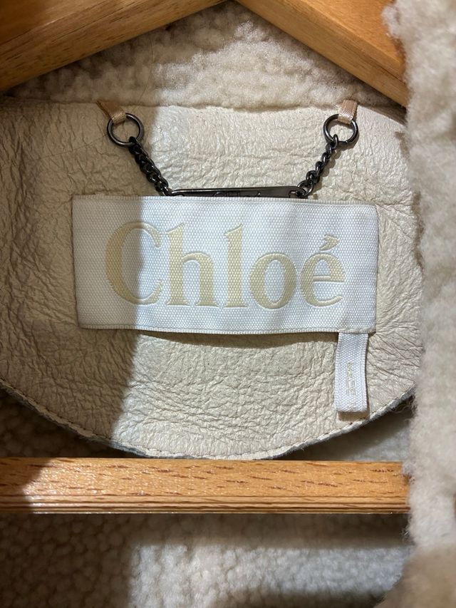 Chaleco Chloe Piel Borrego Beige y Marrón