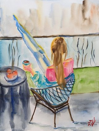 Acuarela Original Mujer 23x30cm