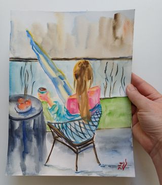 Acuarela Original Mujer 23x30cm