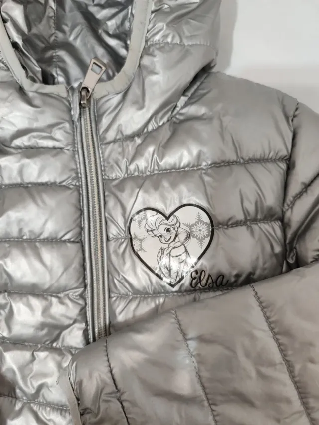 Chaqueta plateada niña con capucha