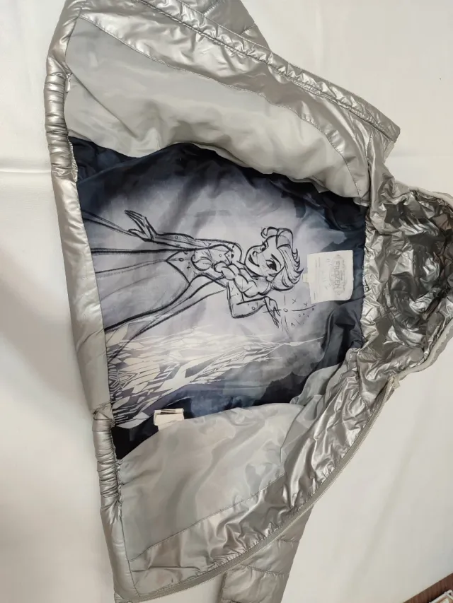 Chaqueta plateada niña con capucha