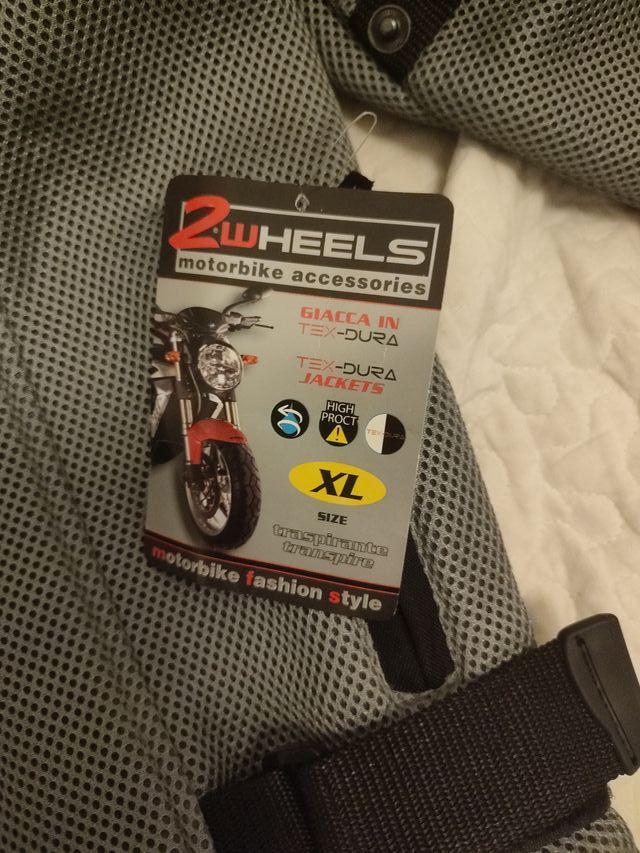 Giacca Moto 2WHEELS Nera/Grigia