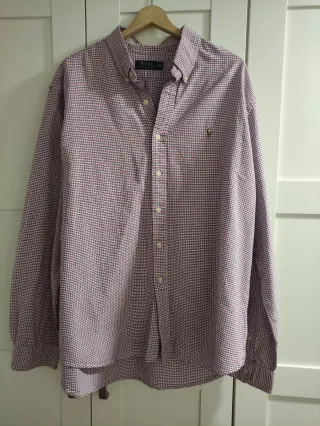 Camisa Polo Ralph Lauren cuadros roja XXL