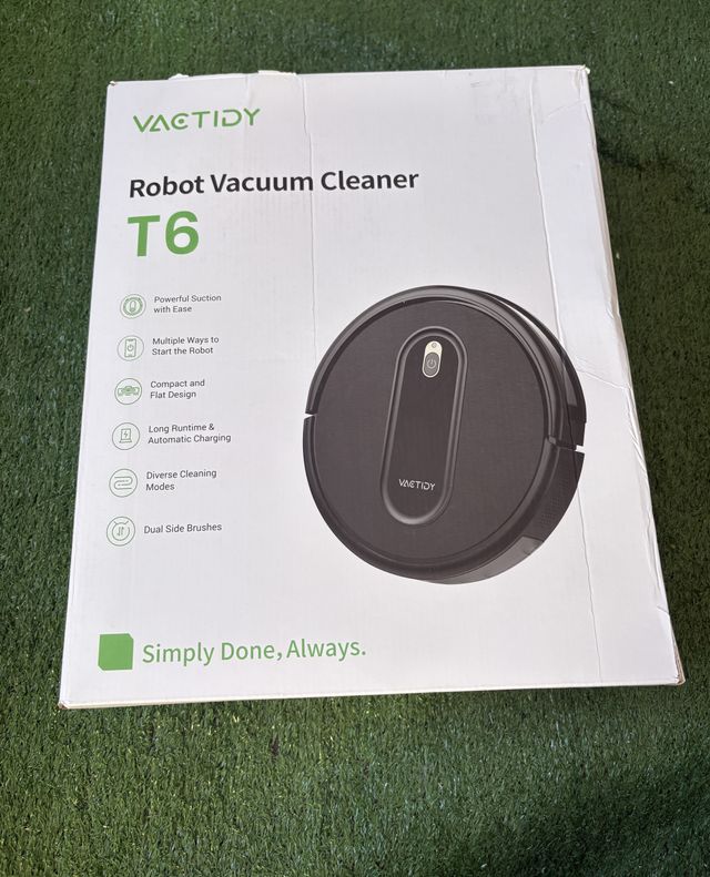 Robot aspirapolvere Vactidy T6 con 2000Pa, tre livelli di potenza, controllo da app e voce, ritorno automatico e serbatoio da 500 ml